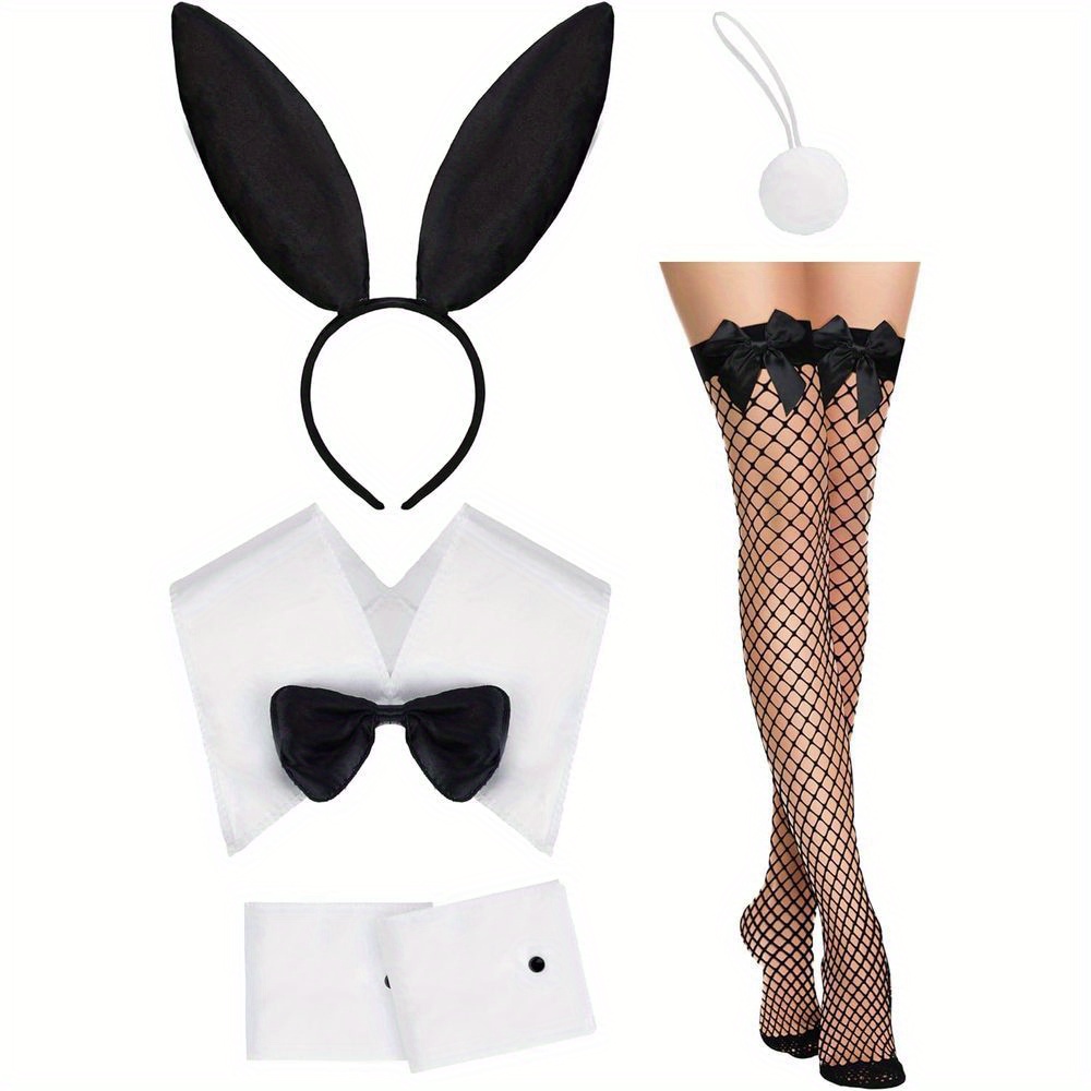 WomenCostume Set Black Bunny E - Fishnet Stocking Women 评论和价格