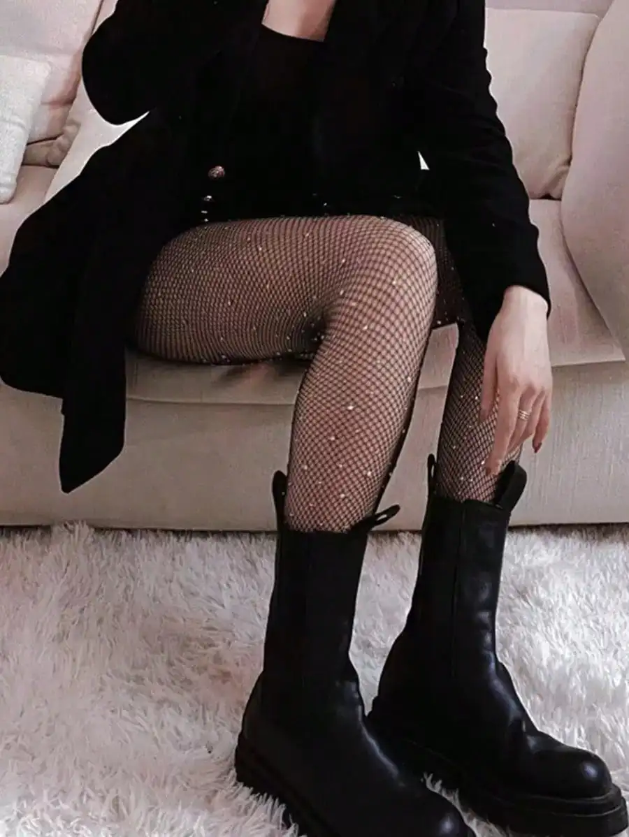 Women's Sheer Rhinestone Fishn - Tights Pantyhose Sheer 评论和价格
