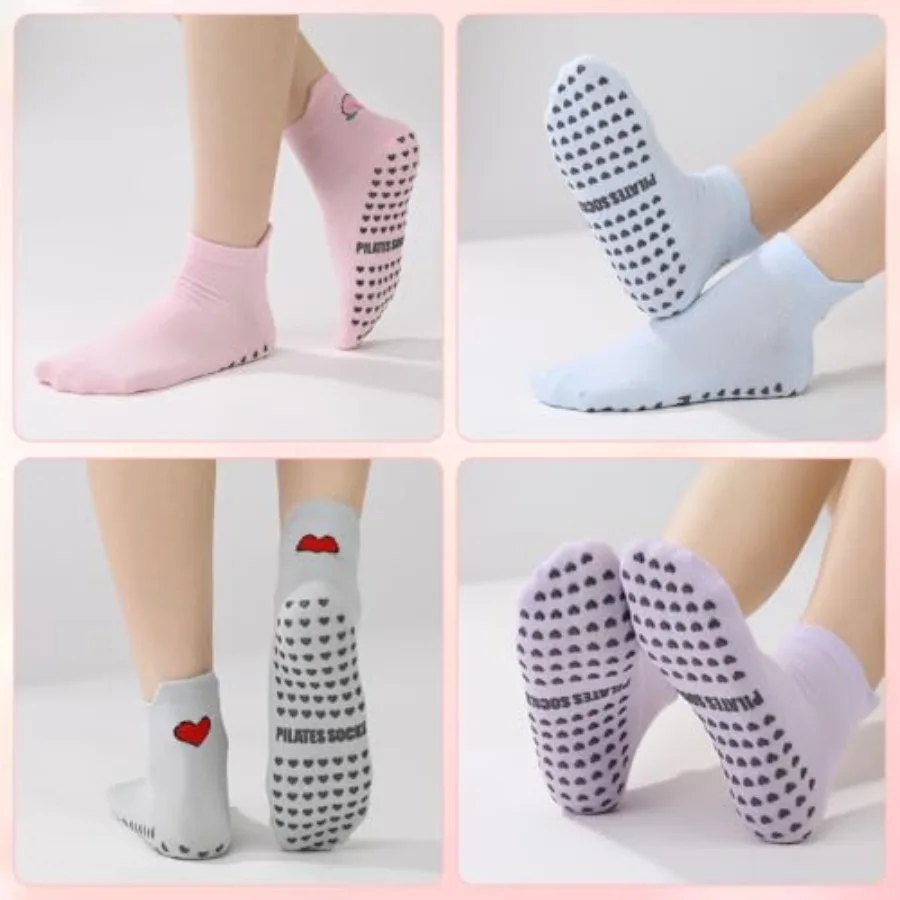 6 Pairs Pilates Socks with Gri - Grip Sock Yoga 评论和价格
