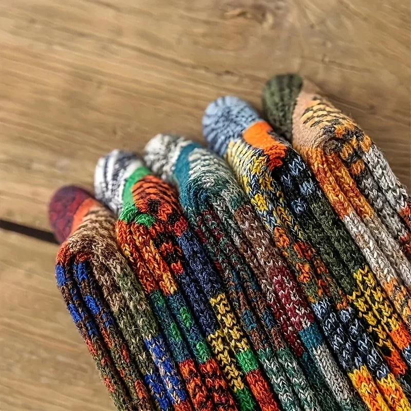 5 pairs of retro ethnic style  - Thermal Sock Winter 评论和价格