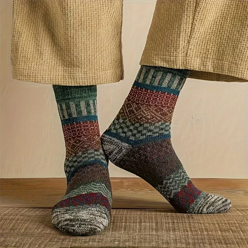 5 pairs of retro ethnic style  - Thermal Sock Winter 评论和价格