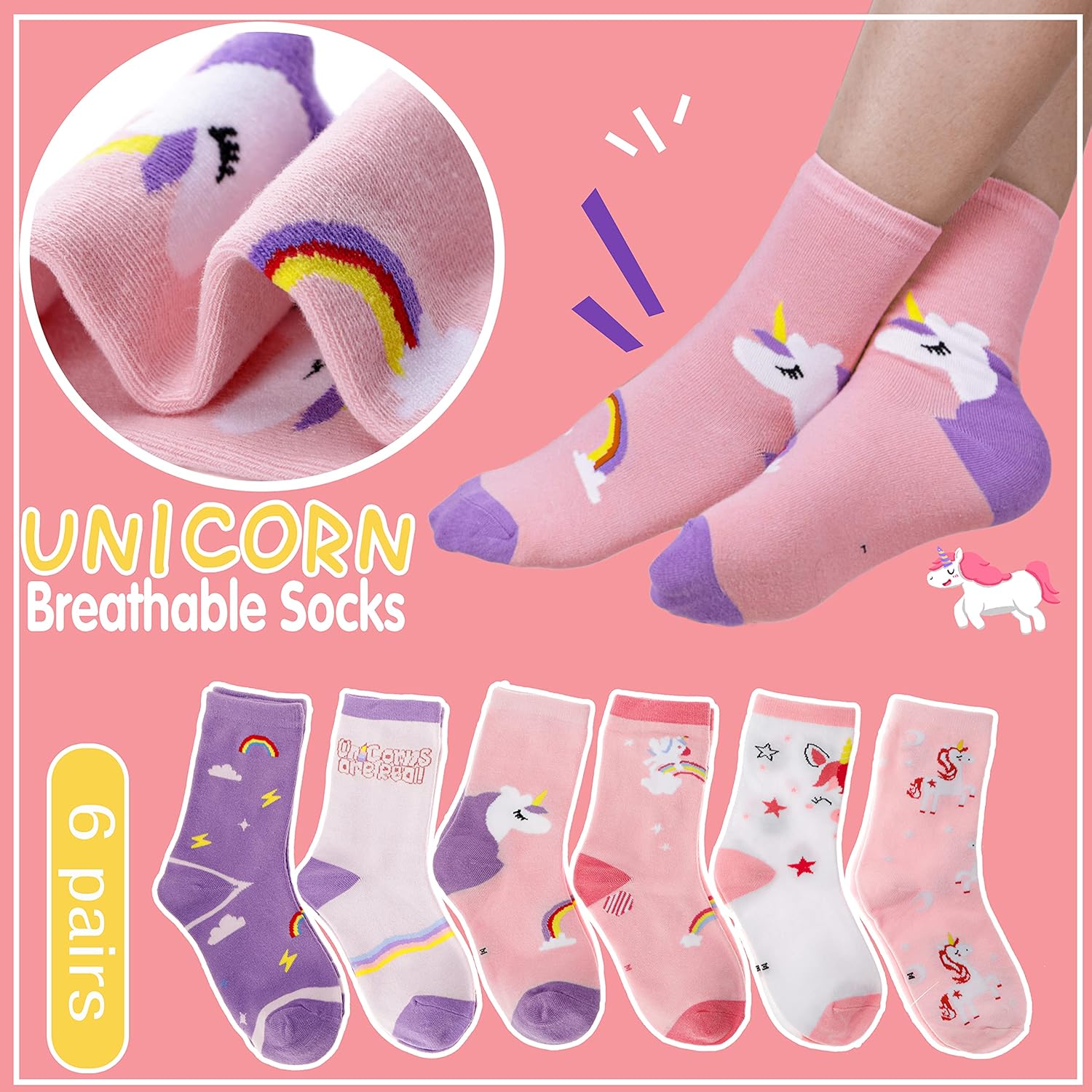 Unicorn Socks Gifts for Girls  - Silk Sock Bamboo 评论和价格