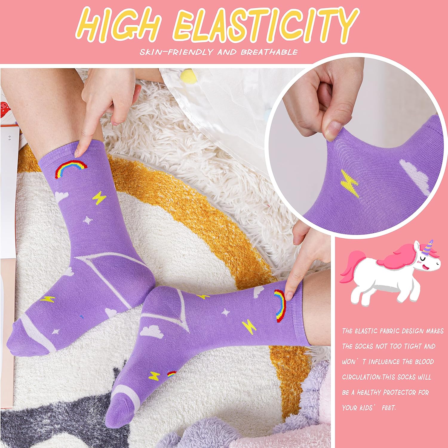 Unicorn Socks Gifts for Girls  - Silk Sock Bamboo 评论和价格