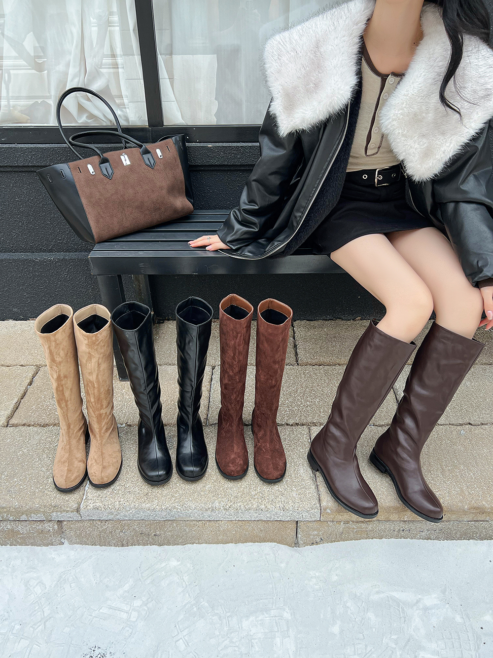 Fashion Women Knee Boots Flock - Knee High Sock Women 评论和价格