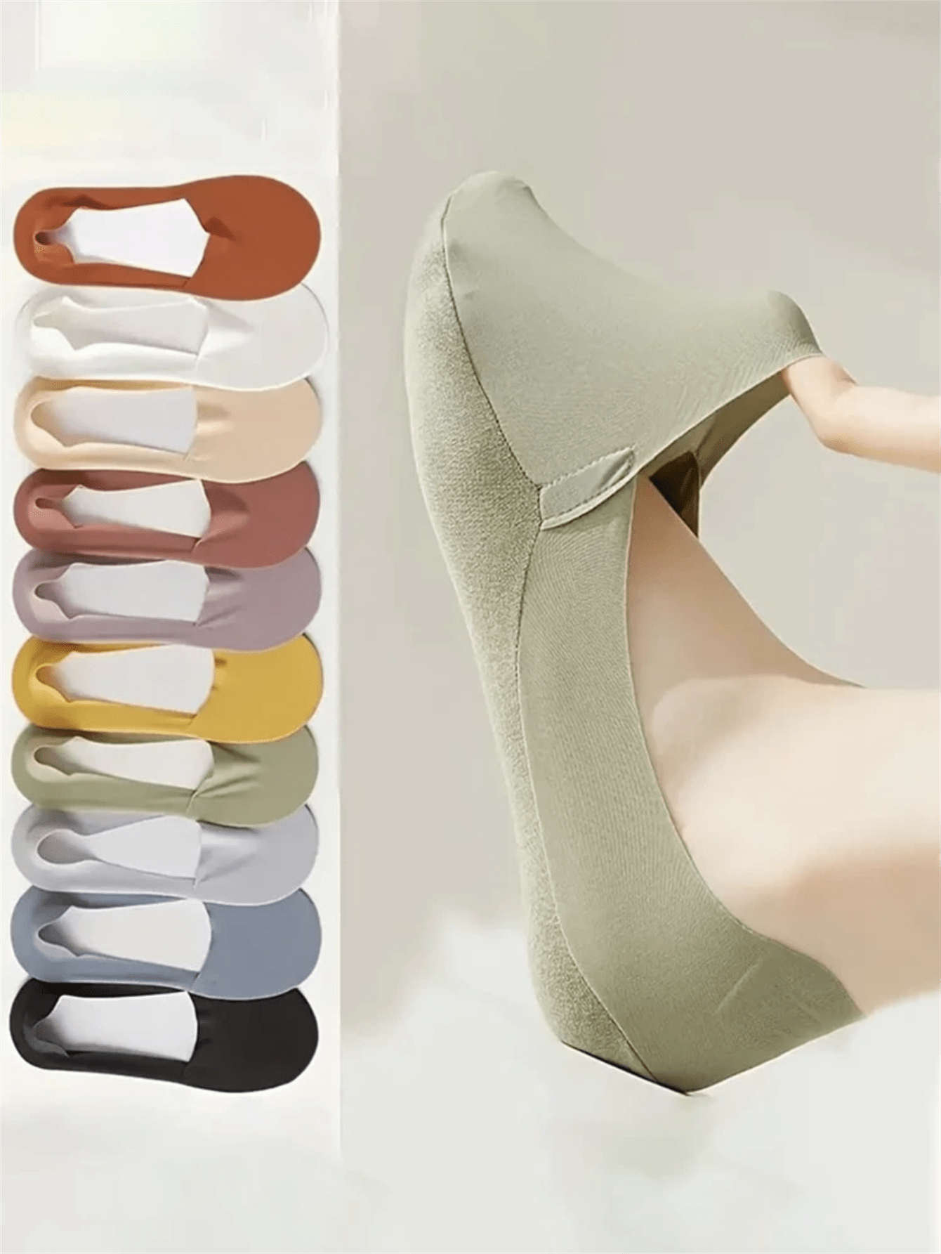 5 Pairs Women Thin Silky Invis - No Show Sock Women 评论和价格