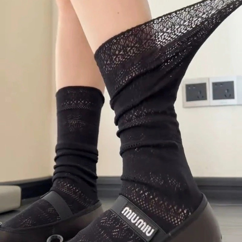 1/4 Pairs Women Lace Trimmed K - Knee High Sock Women 评论和价格
