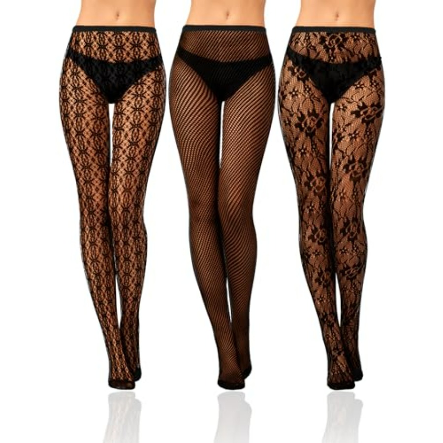 Bencailor 3 Pairs Women Rhines - Fishnet Stocking Women 评论和价格