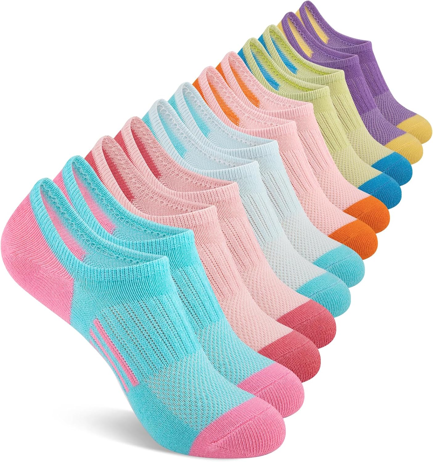 12 Pairs Girls No Show Socks C - Silk Sock Bamboo 评论和价格