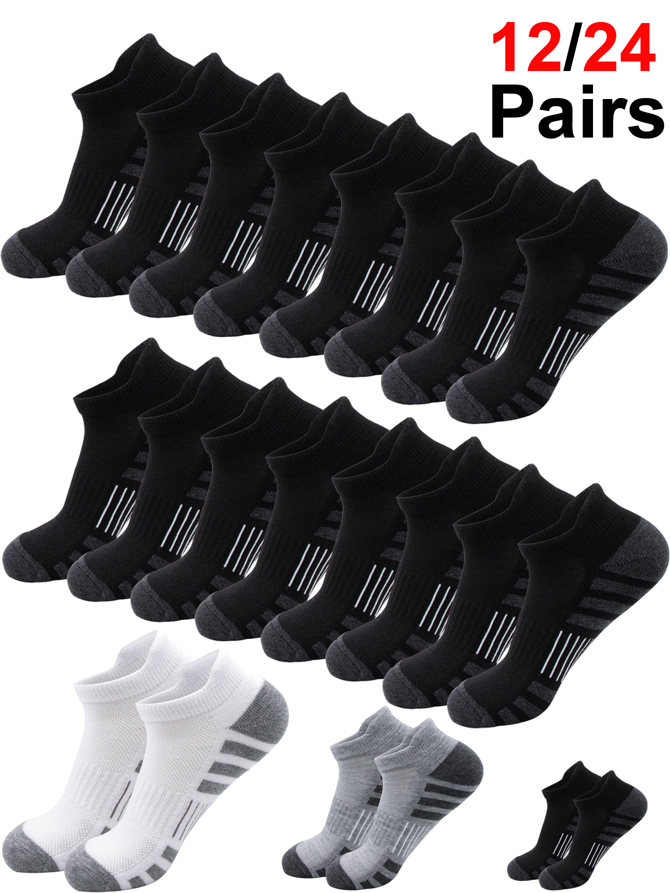 12/24 Pairs Cushioned Breathab - Athletic Sock Cushion 评论和价格