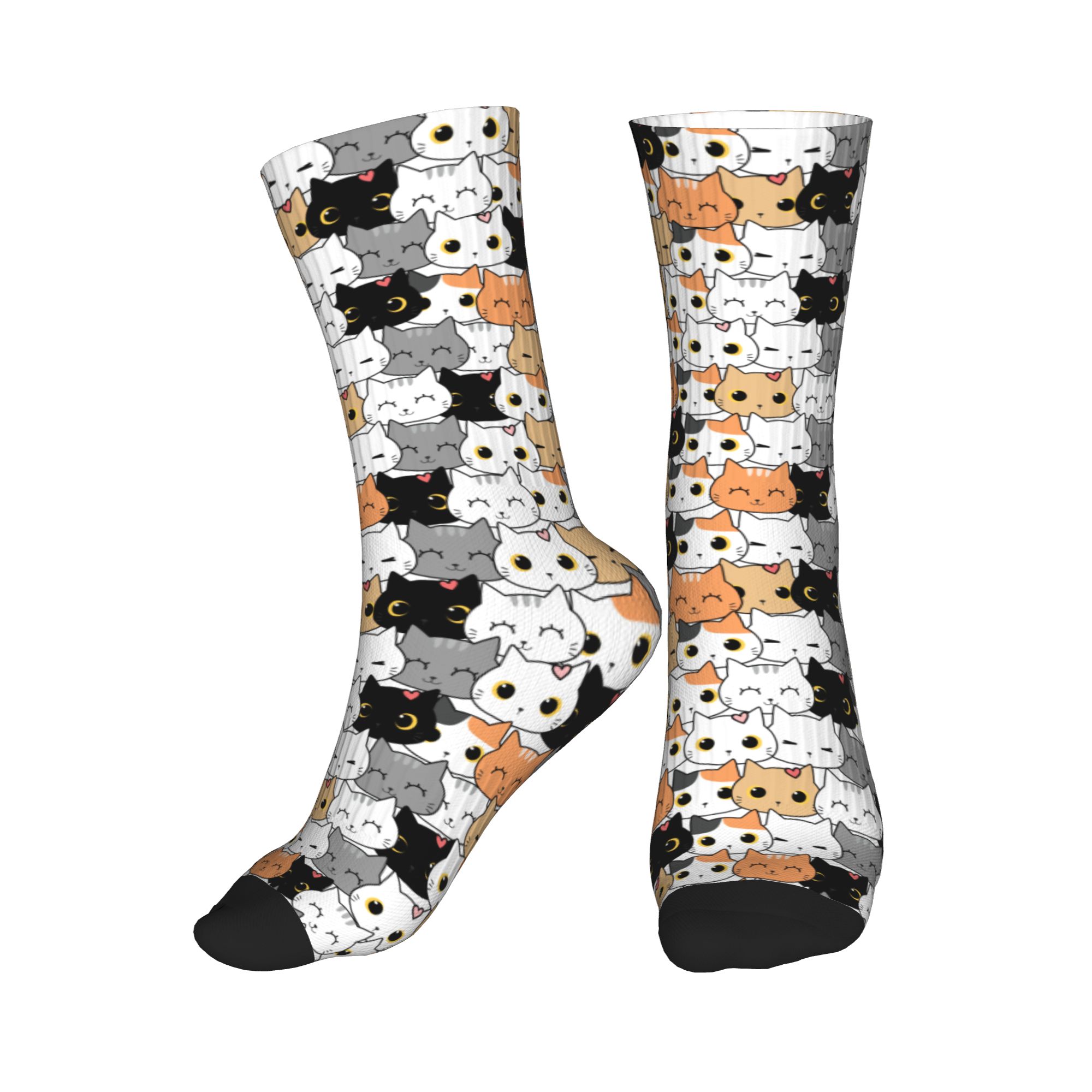 Cute Kitten Cat Doodle Dress S - Dress Sock Men 评论和价格