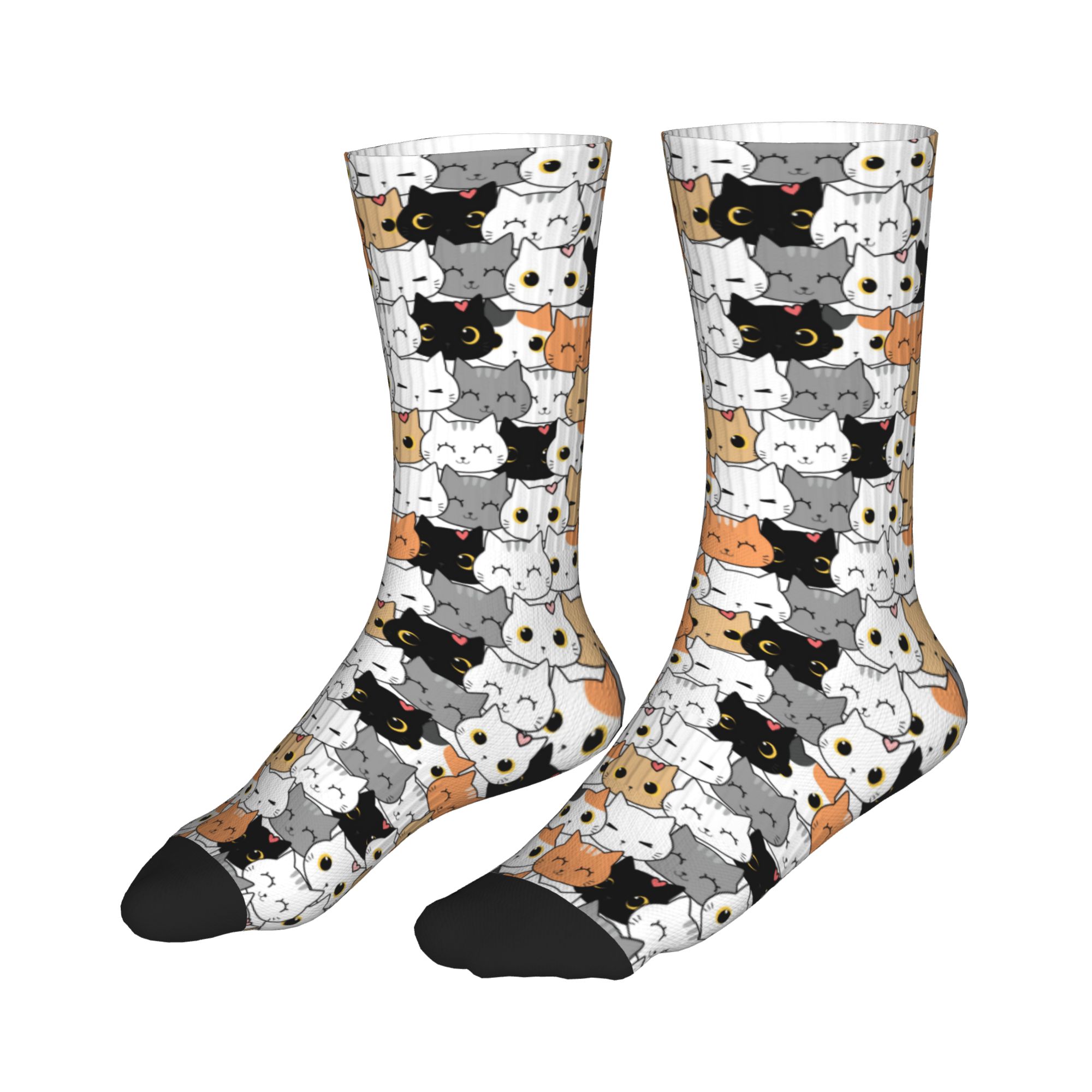 Cute Kitten Cat Doodle Dress S - Dress Sock Men 评论和价格