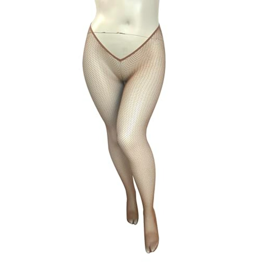 V-Cut Skintone Gold Glitter Fi - Fishnet Stocking Women 评论和价格