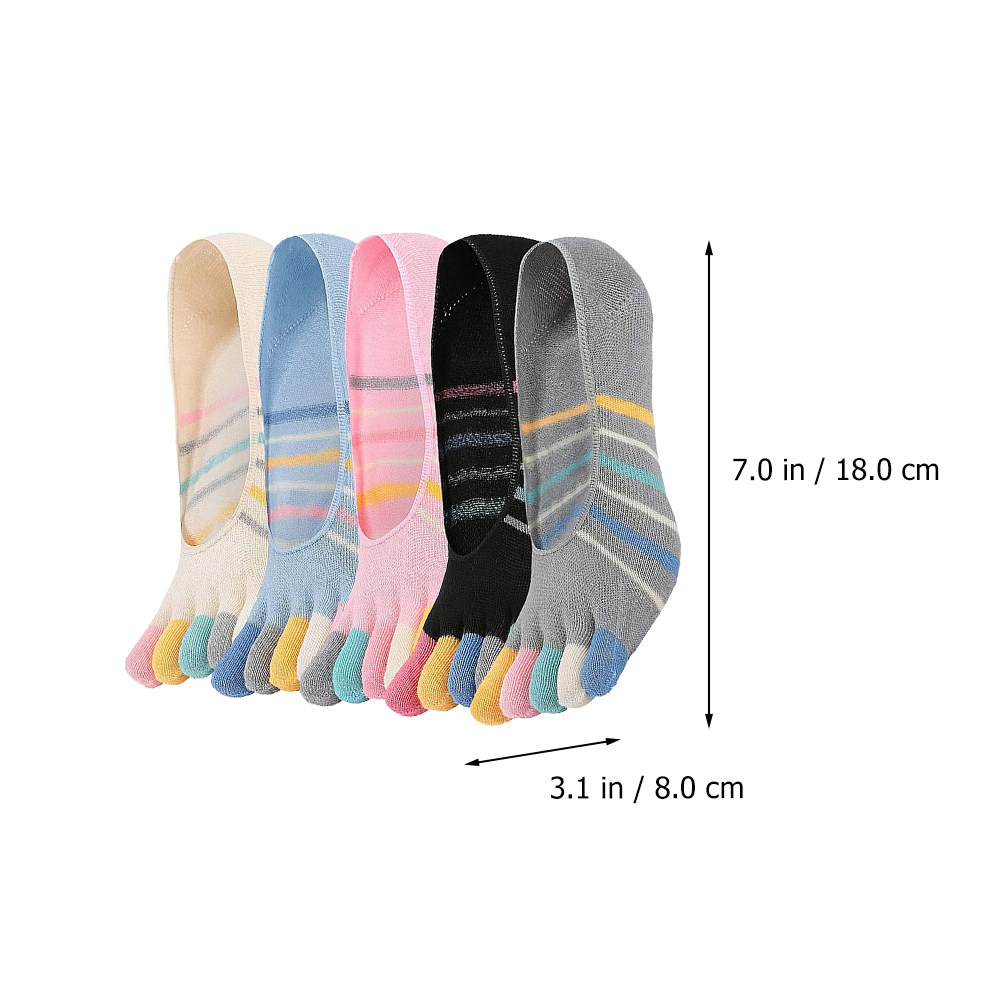 5Pairs Yoga Toe Socks Women Lo - Invisibility Sock Loafer 评论和价格