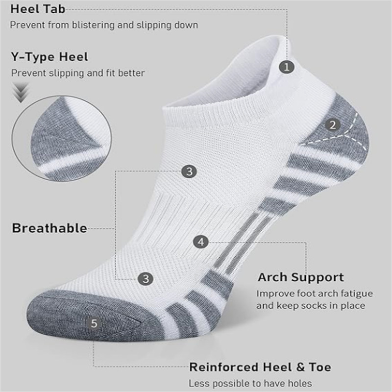 6/12 Pairs Low Cut Ankle Socks - Athletic Sock Cushion 评论和价格