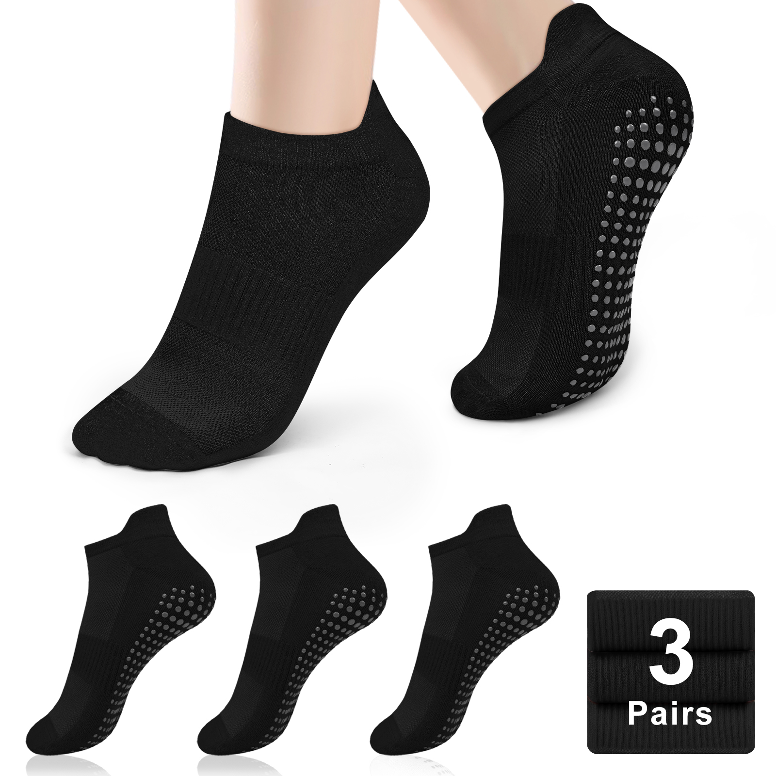 3 Pairs Yoga Socks Women Cotto - No Show Sock Women 评论和价格